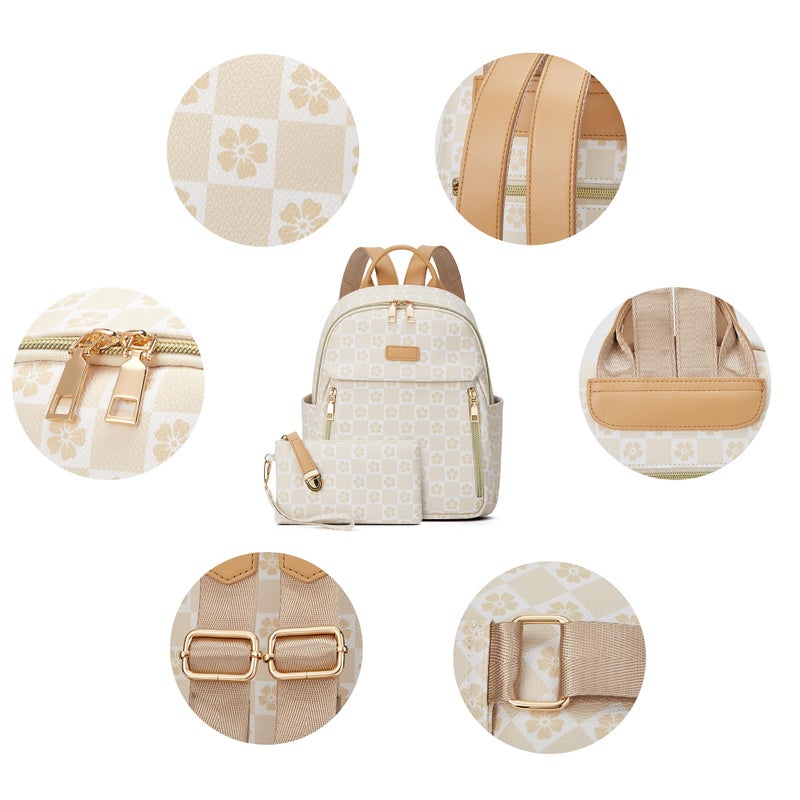 Makes Mini Backpack for Women, Stylish Daypack Purse Handbag Small Casual Daily Travel Bag, Lady Girls Gifts for Work School, 2pcs Sets - Image 4