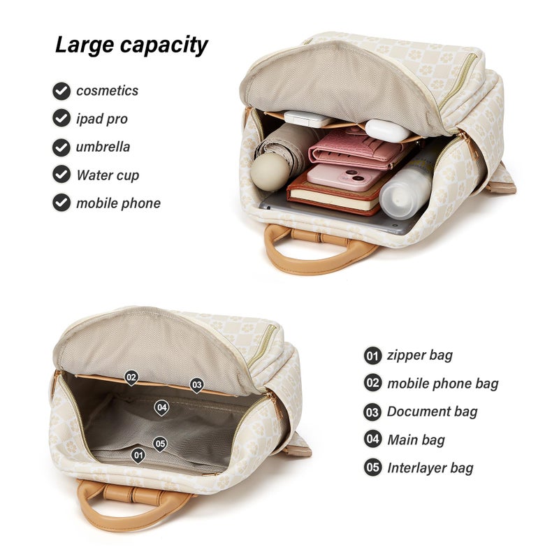 Makes Mini Backpack for Women, Stylish Daypack Purse Handbag Small Casual Daily Travel Bag, Lady Girls Gifts for Work School, 2pcs Sets - Image 3