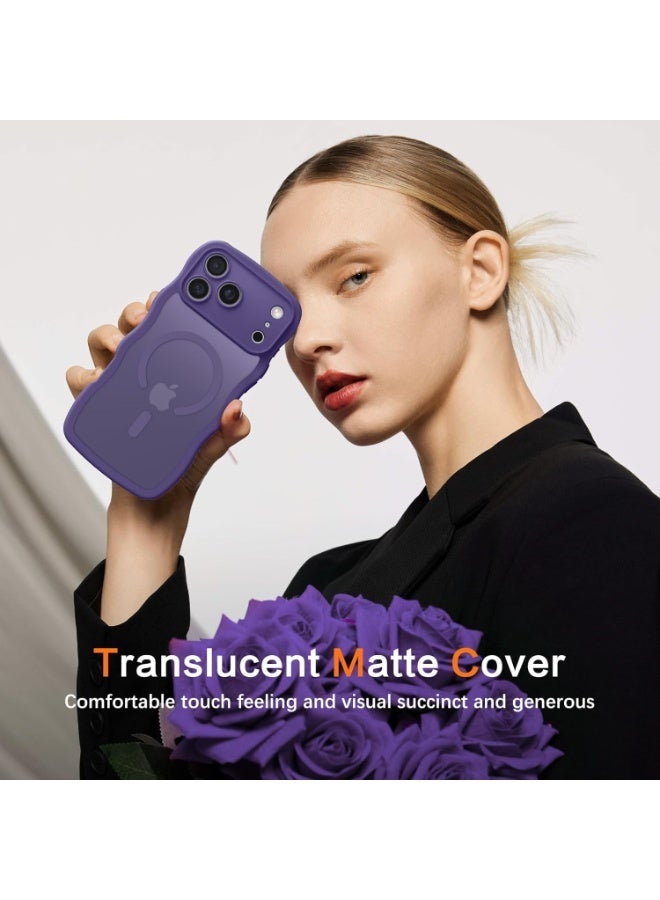 V.nice Magnetic for iPhone 17Pro Max Case, Cute Wavy Full Camera Protection [Compatible with MagSafe] Translucent Matte Anti-Slip Bumper Women Girls Boys Protective Cover - Image 2