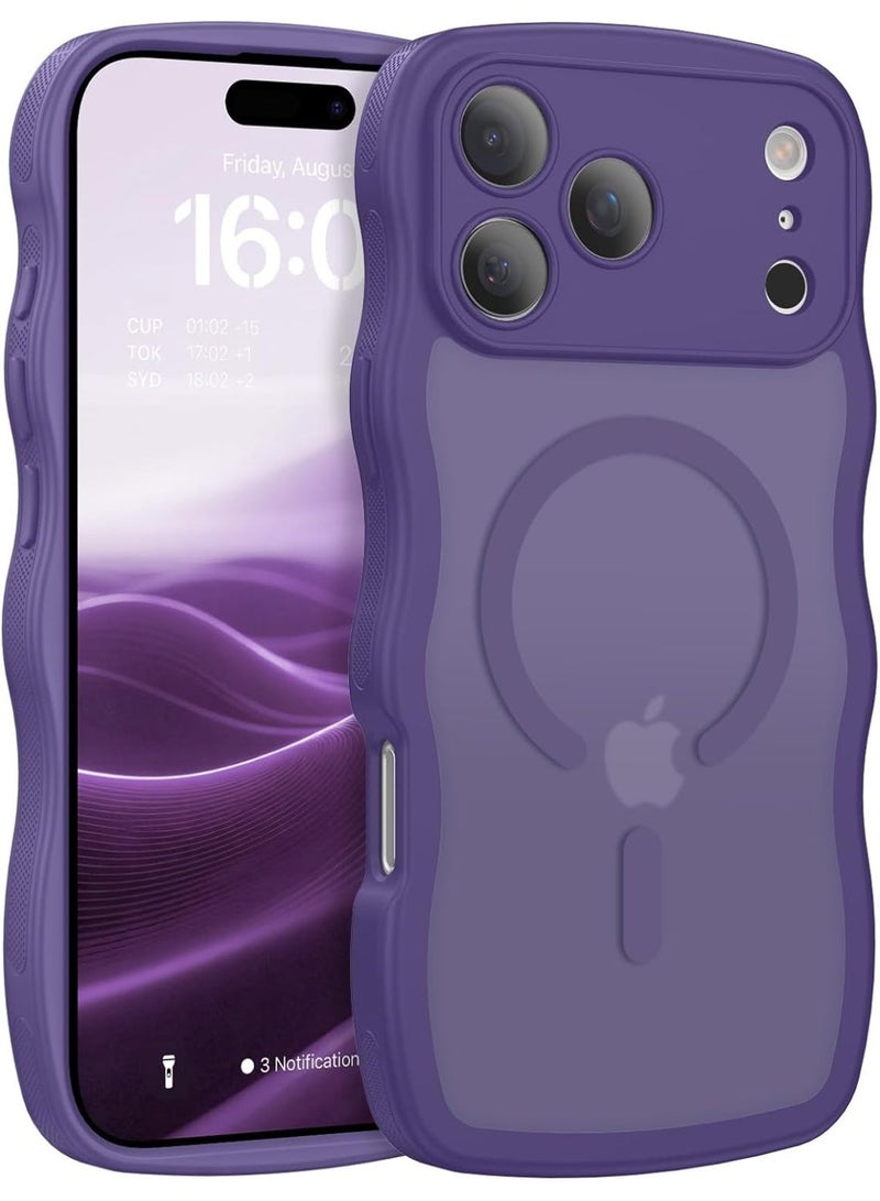 V.nice Magnetic for iPhone 17Pro Max Case, Cute Wavy Full Camera Protection [Compatible with MagSafe] Translucent Matte Anti-Slip Bumper Women Girls Boys Protective Cover - Image 1
