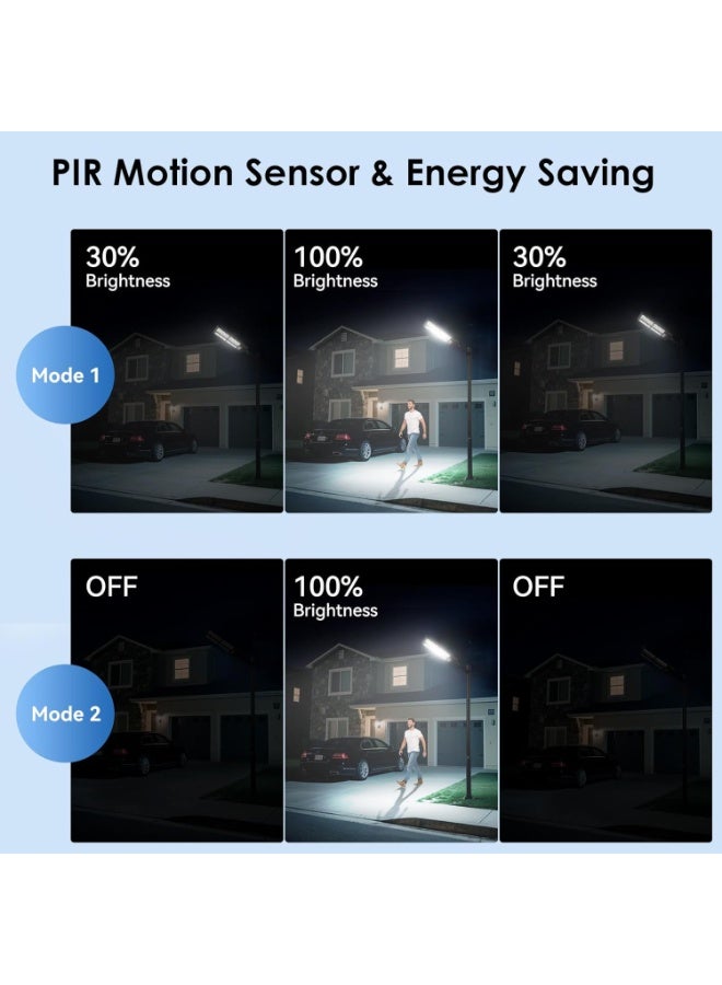 Flushrenic 1pcs Outdoor Solar Street Light,1 Pack Solar Street Lights,Outdoor Waterproof,5000w LED Solar Flood Lights Dusk to Dawn Parking Lot Light with Motion Sensor and Remote Control for Commercial Area Lighting Yard - Image 3