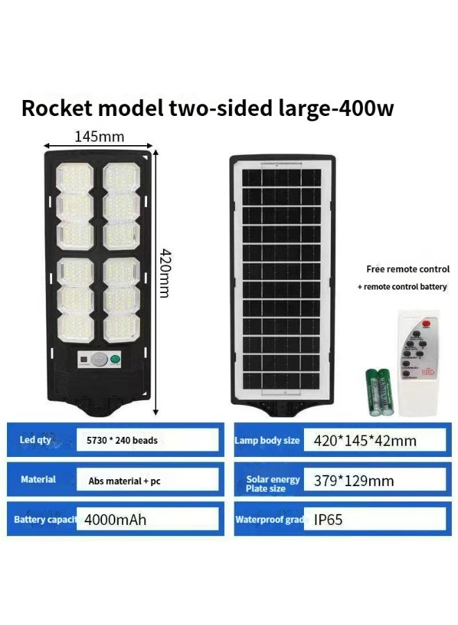 Flushrenic 1pcs Outdoor Solar Street Light,1 Pack Solar Street Lights,Outdoor Waterproof,5000w LED Solar Flood Lights Dusk to Dawn Parking Lot Light with Motion Sensor and Remote Control for Commercial Area Lighting Yard - Image 2