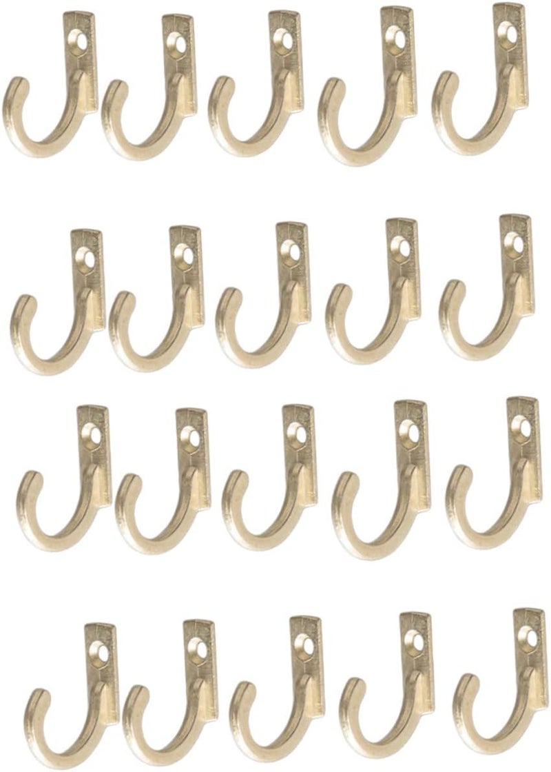 Yellow Vintage Zinc Alloy Wall Hooks 20pcs Smooth Surface Wall Mounted Hangers for Bathroom Kitchen Living Room - Image 1