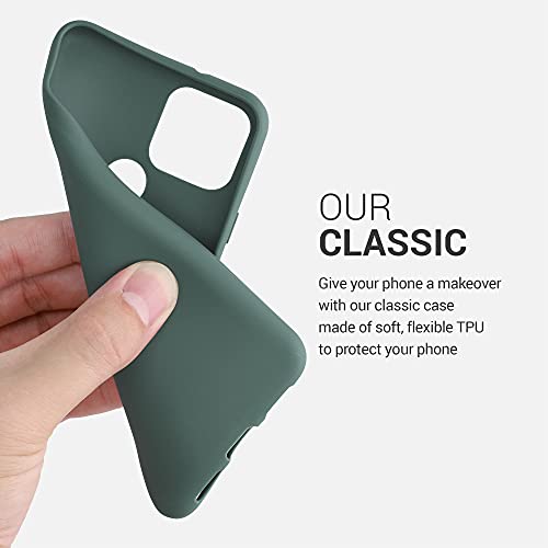 kwmobile Case Compatible with Google Pixel 5 Case - Soft Slim Protective TPU Silicone Cover - Forest Green - Image 3
