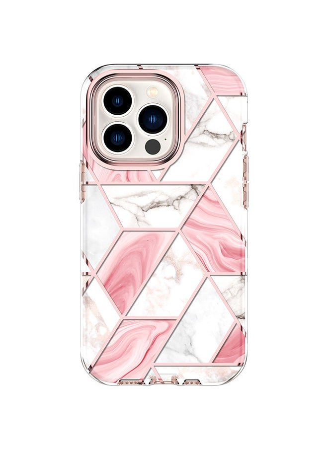 O Ozone Marble Gloss Series Cover for iPhone 13 Pro Case Full-Body Shockproof - Pink  - Image 2