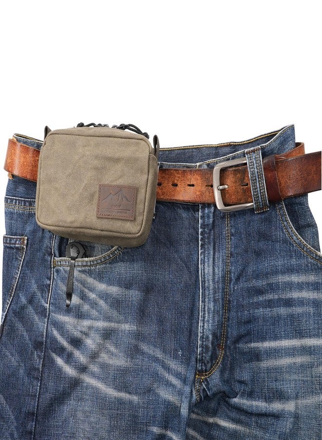 diodrio Belt Pouch for Men Women YKK Zippers EDC Pouch, Belt Bag Waist Pack for Traveling, Hiking, Outdoors, Water Resistant, Heavy Duty Waxed Canvas, Olive, Medium - Image 1
