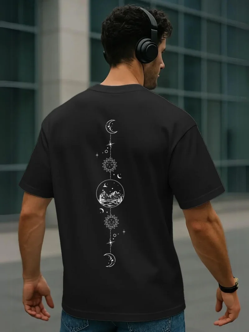 نوبيرو تيشيرت رجالي بطبعة جرافيك واسع