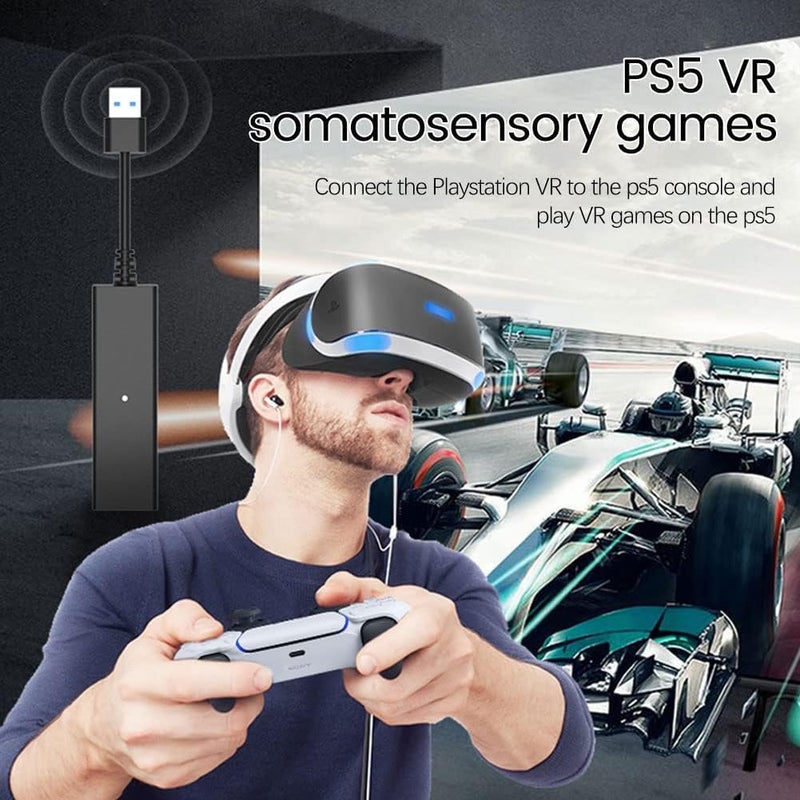 ميكينج تك محول كاميرا PSVR لوحدة تحكم PS5، كابل محول VR لوحدة تحكم PS5، USB 3.0 من ذكر إلى أنثى لـ PS VR لـ PS 5، ملحقات استشعار حركة لوحدة تحكم الألعاب، كابل محول PS4 PSVR - Image 2