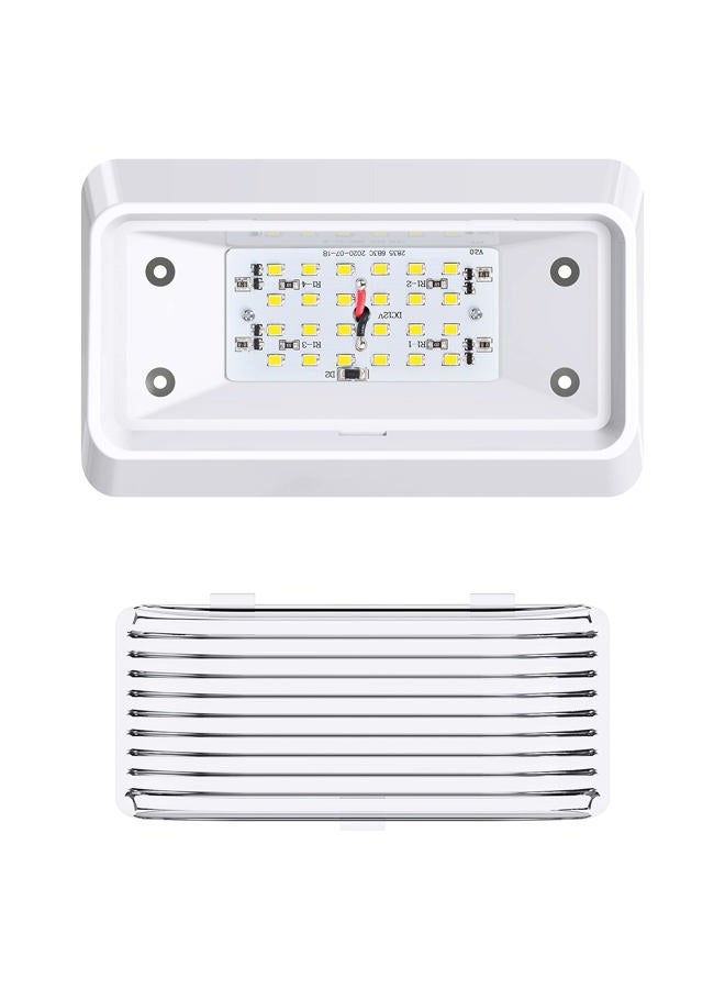 Leisure LED RV Exterior Porch Utility Light - 12v 280 Lumen Lighting Fixture. Replacement Lighting for RVs, Trailers, Campers, 5th Wheels. White Base, Clear and Amber Lens Included (White, 2-Pack) - Image 3