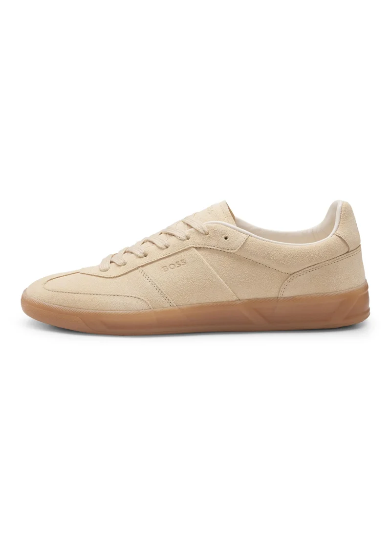 بوس Suede lace-up trainers with logo detail