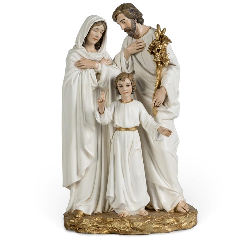 BC BUILDCLASSIC BC Catholic Holy Family Statue 12 H Youth Jesus with Joseph and Virgin Mary Nativity Indoor Inspirational Home Dcor Handpainted Sculpture Purity Grace Collection from Buildclassic - Image 2