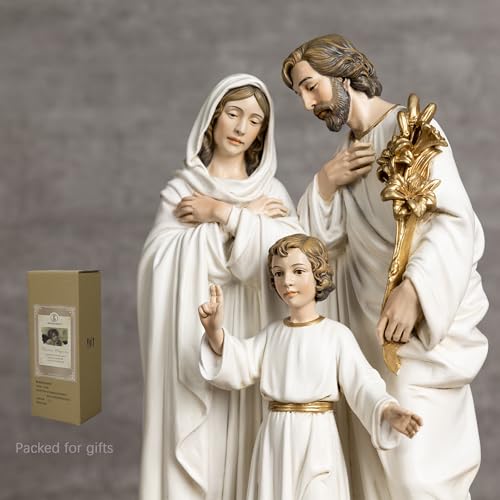BC BUILDCLASSIC BC Catholic Holy Family Statue 12 H Youth Jesus with Joseph and Virgin Mary Nativity Indoor Inspirational Home Dcor Handpainted Sculpture Purity Grace Collection from Buildclassic - Image 3