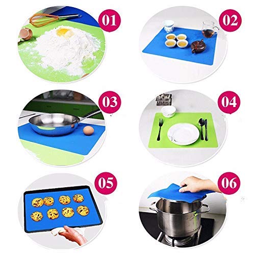 LOZOX NonStick Silicon Reusable Pastry Fondant Dough roti chapati Rolling Baking Sheet mat with Measurements 50 40 cmPack of 1Assorted Color - Image 4