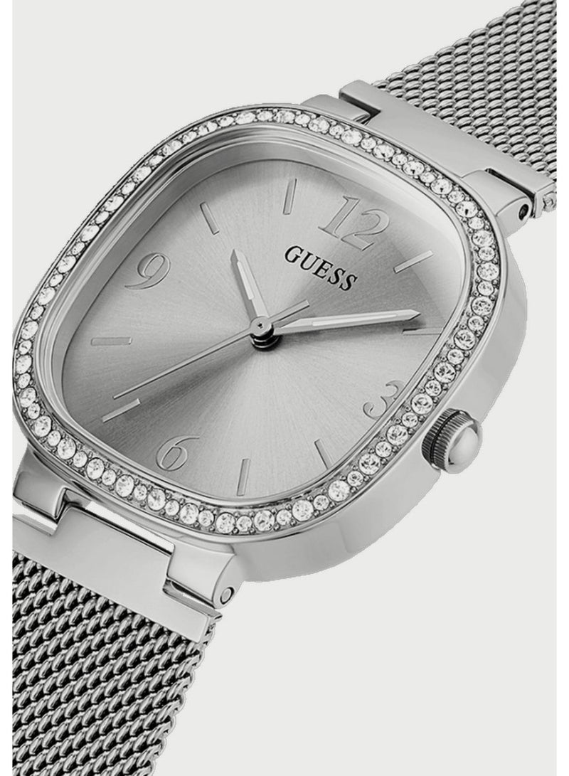 GUESS ساعة جيس النسائية بسوار من الفولاذ المقاوم للصدأ وقرص فضي - GW0354L1 - Image 2
