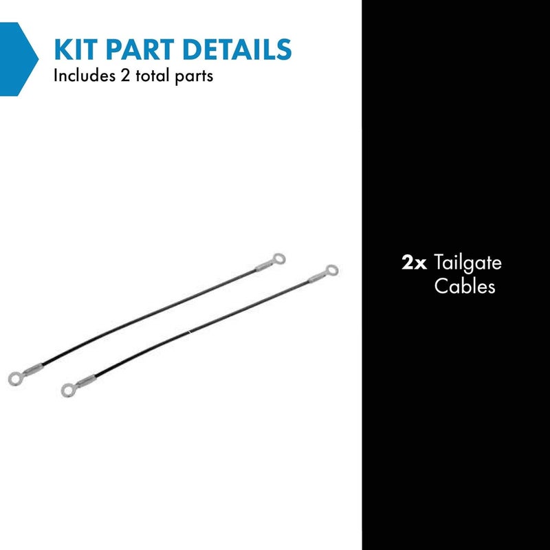 TRQ Tailgate Cable Set Compatible with 1973-1991 Chevrolet Blazer 1975-1986 K5 Blazer GMC Jimmy - Image 1
