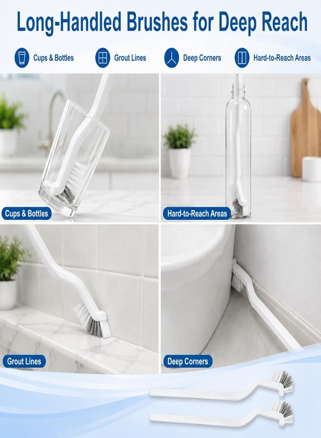 Gmleey 11Pcs Crevice Cleaning Brush Set, Hard Bristle Crevice Cleaning Brush Tool Kit, Thin Brush for Cleaning Tight Spaces, Gaps, Grout, Sink, Bathroom, Kitchen, Window Tracks, Bottles, Straws, with Scraper - Image 3