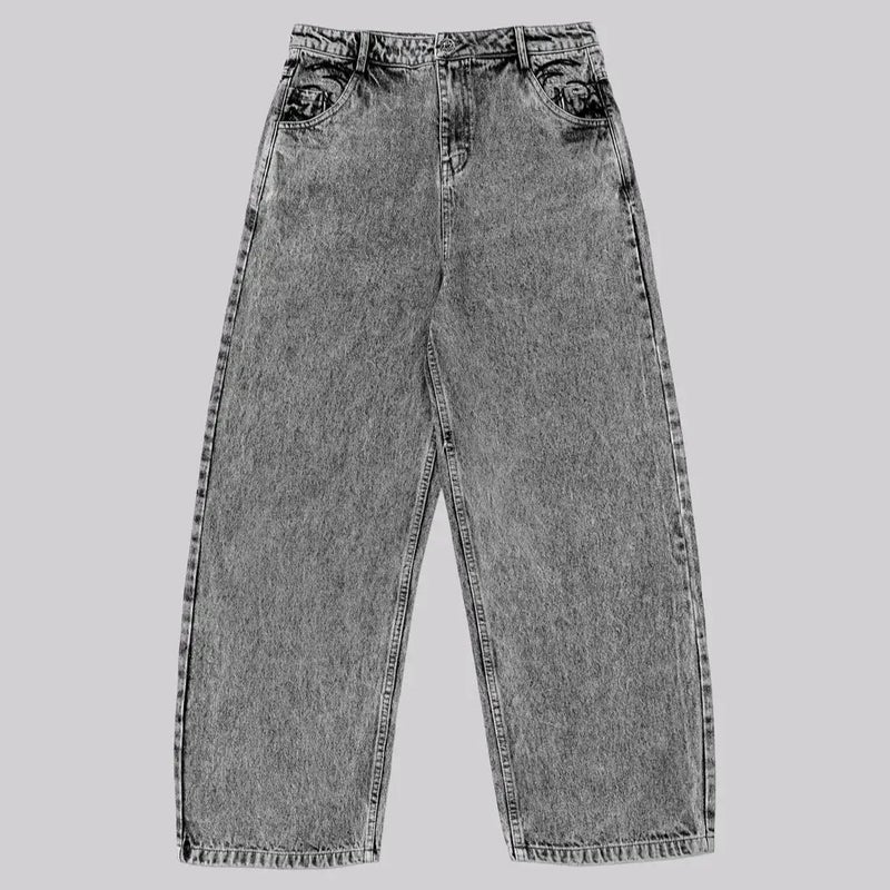 Men's Embroidered Straight Leg Jeans - Image 3