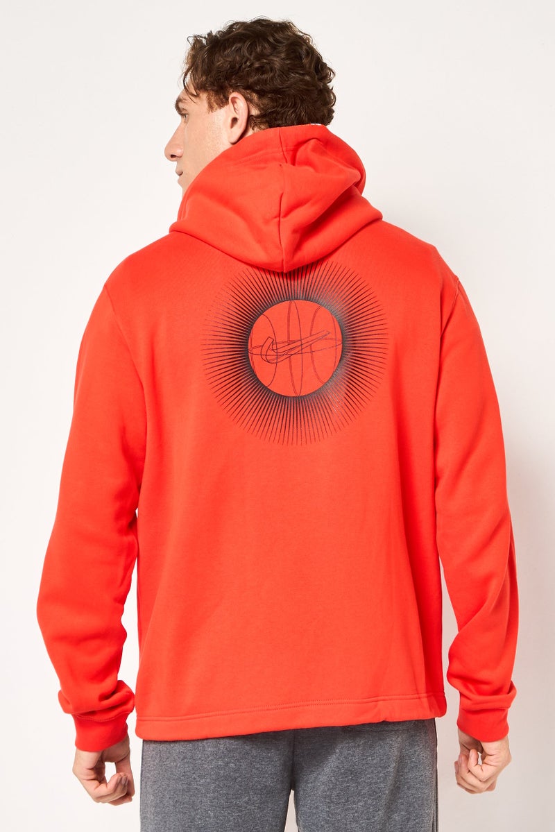 Nike Men Loose Fit Long Sleeve Basketball Full Zip Hoodie, Red - Image 4