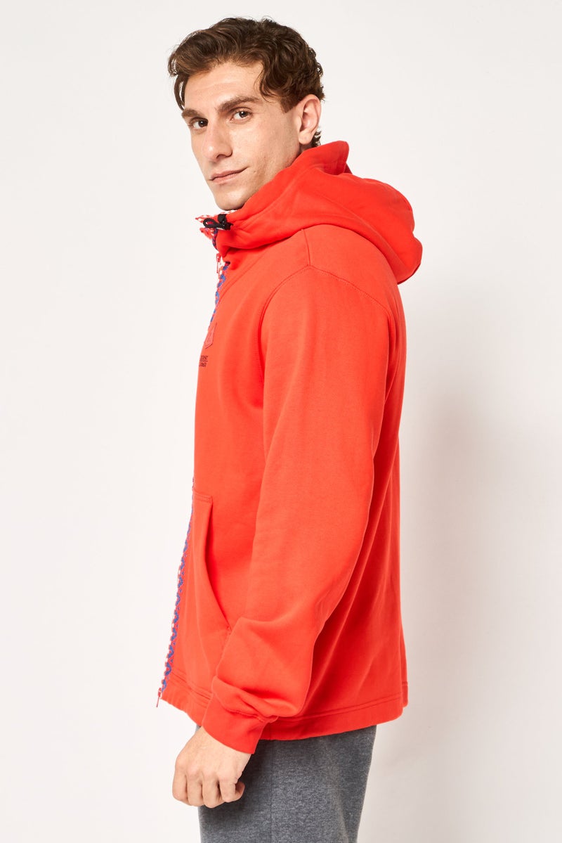 Nike Men Loose Fit Long Sleeve Basketball Full Zip Hoodie, Red - Image 3