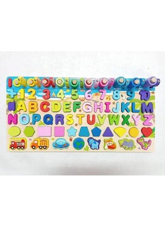 Smoneo 6 In 1 Wooden Alphabet Numbers Shapes Sorting&Stacking Fishing Game; Early Learning Montessori Puzzle Blocks Toy For 3+ Year Kids  - Image 5