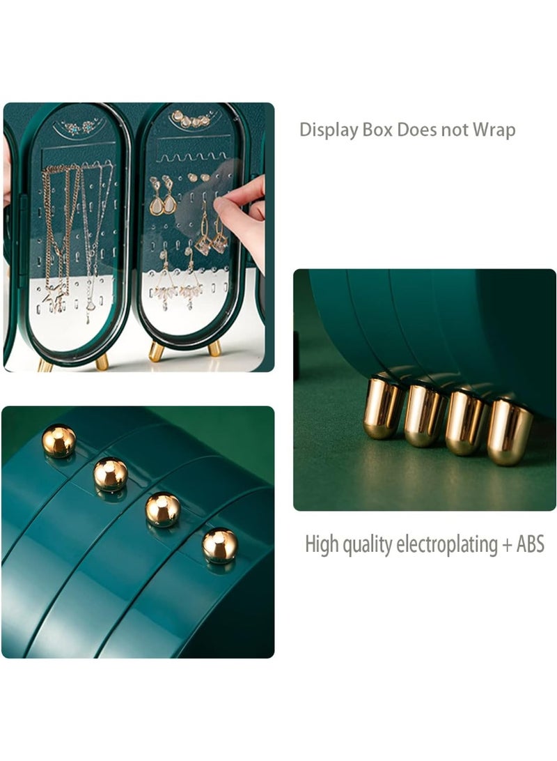 Foldable Jewelry Boxes for Women with Mirror Jewelry Earrings Necklace Ring Storage Box Creative Folding Screen Storage Rack - Image 4
