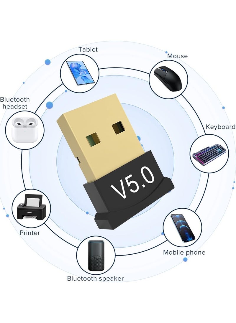 Yakiter Wireless Transfer Bluetooth USB Receiver Bluetooth Transmitter USB 5.0 Bluetooth Dongle Adapter for Desktop Laptop PC Compatible with Windows 7 / 8.1 / 10 / 11  - Image 3