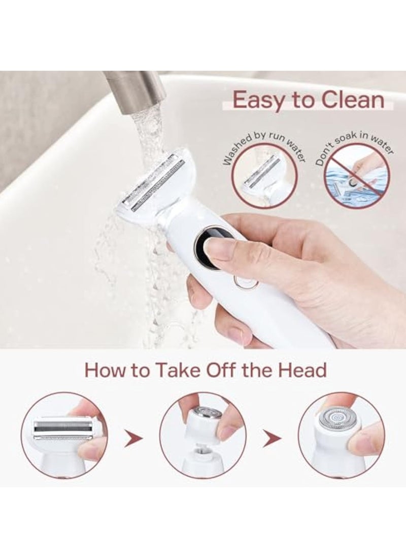 Zikra Electric Razor for Women, Hair Trimmer for Bikini Legs, Electric Painless Facial Hair Remover for Face, Womens Shaving for Eyebrow Lips Body Face Beard Mustache Nose Arm Armpit Facial Hair Removal - Image 3