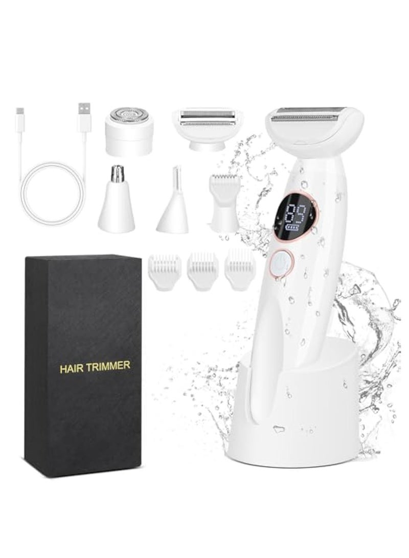 Zikra Electric Razor for Women, Hair Trimmer for Bikini Legs, Electric Painless Facial Hair Remover for Face, Womens Shaving for Eyebrow Lips Body Face Beard Mustache Nose Arm Armpit Facial Hair Removal - Image 1