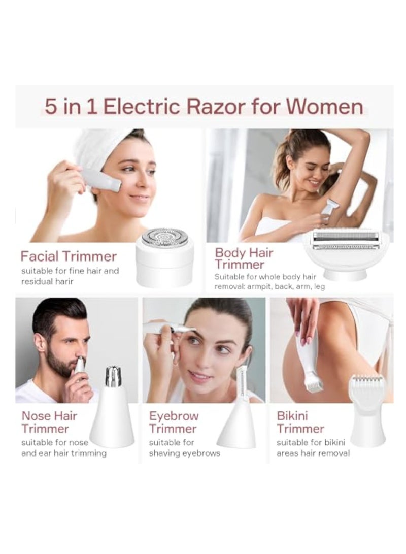 Zikra Electric Razor for Women, Hair Trimmer for Bikini Legs, Electric Painless Facial Hair Remover for Face, Womens Shaving for Eyebrow Lips Body Face Beard Mustache Nose Arm Armpit Facial Hair Removal - Image 2