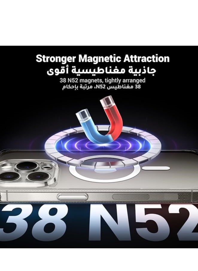 YoYoTech Magnetic Case for iPhone 15 Pro 6.1-Inch Compatible with MagSafe Wireless Charging, Shockproof Phone Bumper Cover, Anti-Scratch Clear Back  - Image 3
