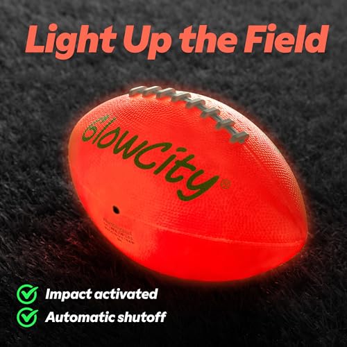 GlowCity Glow in The Dark Football - Size 6 Light Up LED Ball for Teen Boys & Adults - Cool Sports Gift for Night Outdoor Games - Birthday Gifts Ideas for Teen Boys Teenager Ages 12 13 14 15 16 17 18 - Image 2