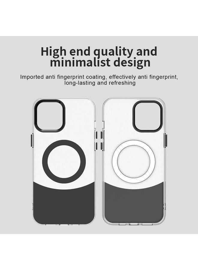 S-TOP Case For iPhone 13 Pro Max Color Blocking Series MagSafe Magnetic PC Hybrid TPU Phone Case - Image 4
