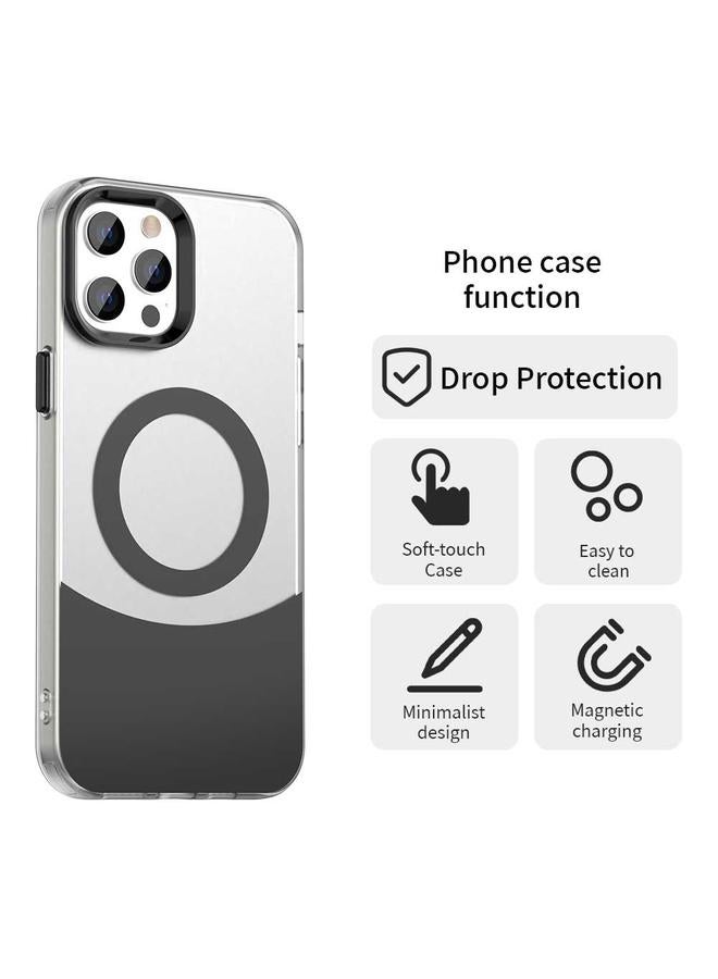S-TOP Case For iPhone 13 Pro Max Color Blocking Series MagSafe Magnetic PC Hybrid TPU Phone Case - Image 2