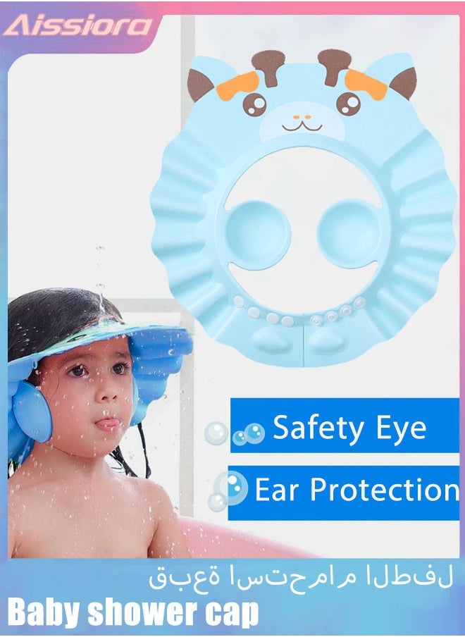 Aissiora Baby Shower Cap Adjustable Silicone Shampoo Visor Bath Hat, Infants Soft Protection Safety, Protect Ear Eye Baby Hair Washing Aids for Baby Toddler Children Kids  - Image 1