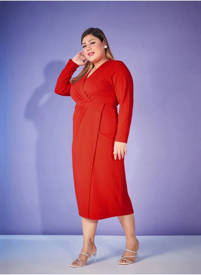 SASSAFRAS Crimson Long Sleeve Dress