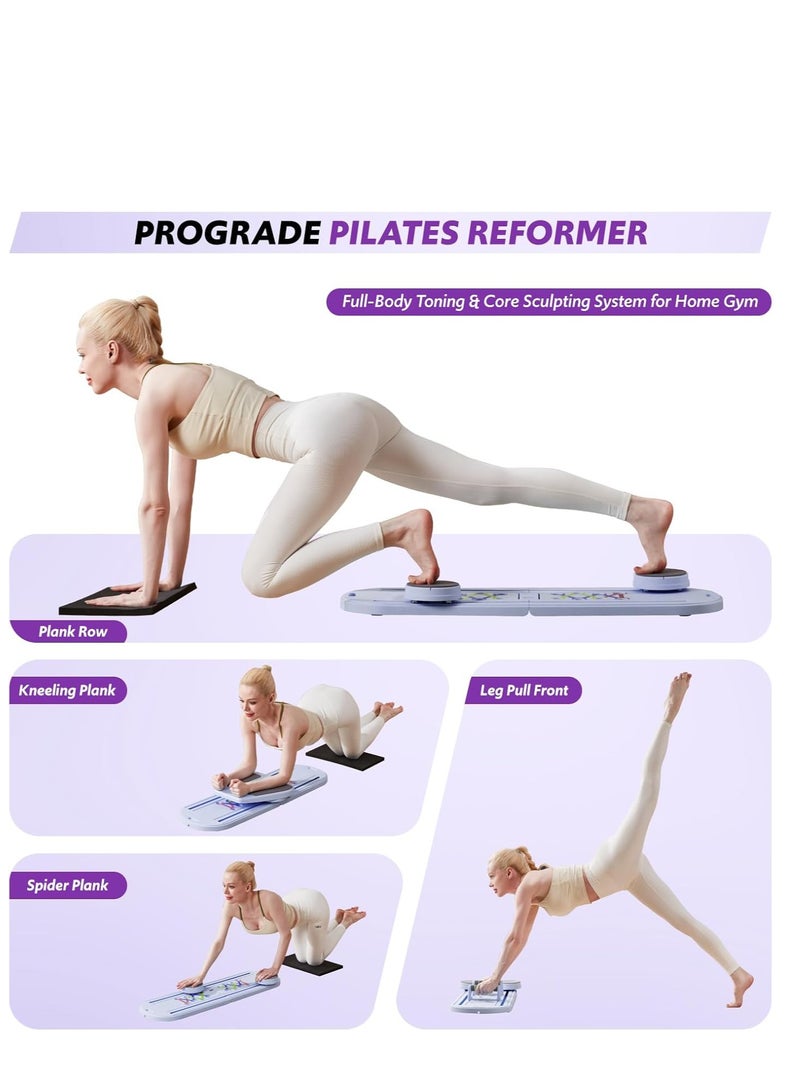 YelaJoy Pilates Board,Pilates Reformer Set,Multifunctional Abdominal Board,15in 1 Pilates Board for Women,Foldable Pilates Reformer Board for Home,Abs Workout Equipment - Image 4