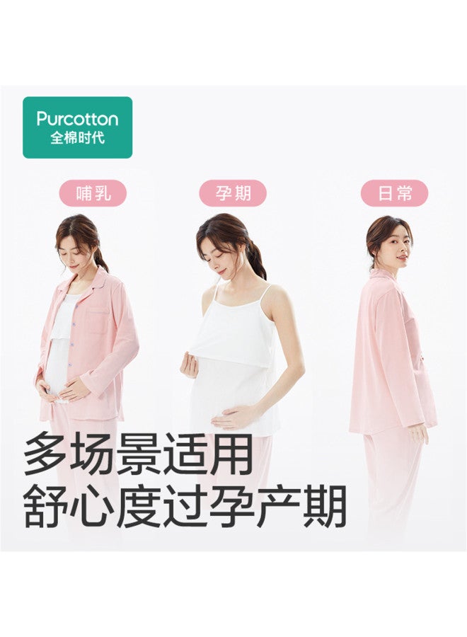 purcotton ملابس منزلية للحمل والرضاعة لجميع الفصول، تمتص الرطوبة وقابلة للتنفس لمنع التعرق - Image 5