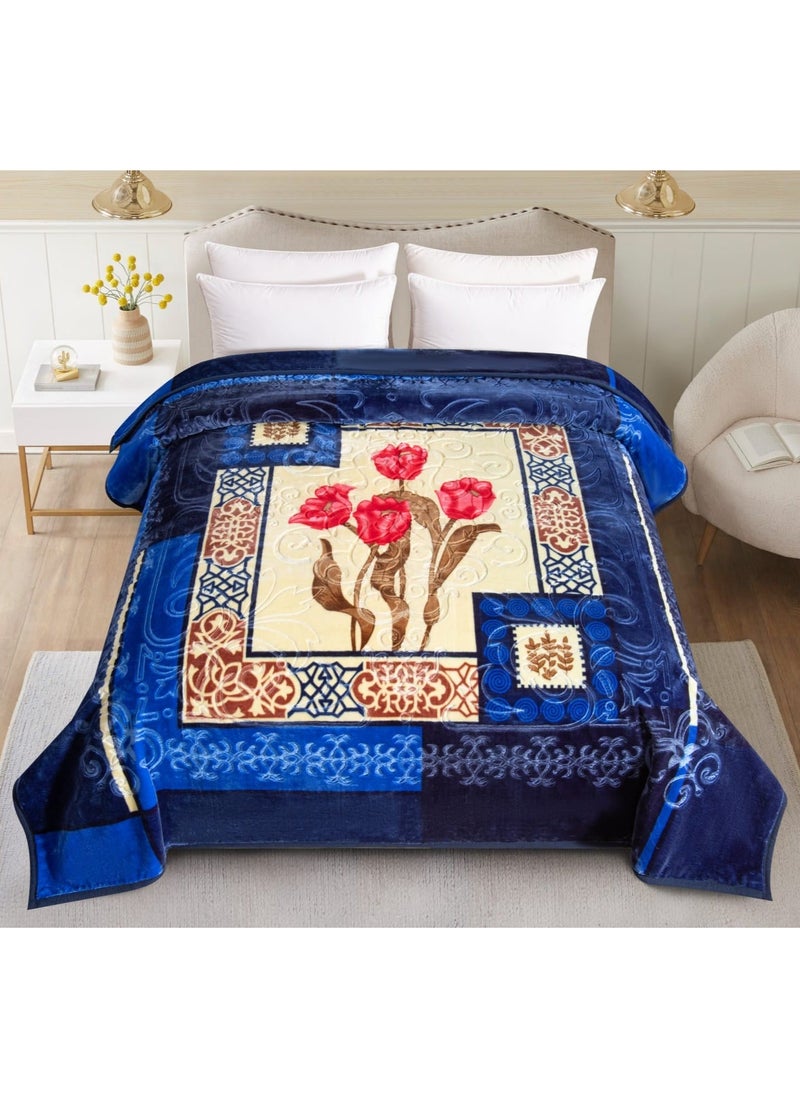 Generic - Soft-touch blanket engraved with distinctive winter designs and engravings, two-piece, 6 kg, size 240X220 cm - Image 1