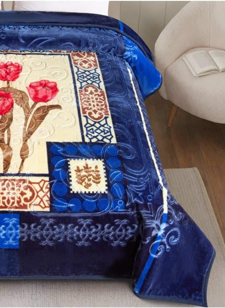 Generic - Soft-touch blanket engraved with distinctive winter designs and engravings, two-piece, 6 kg, size 240X220 cm - Image 1