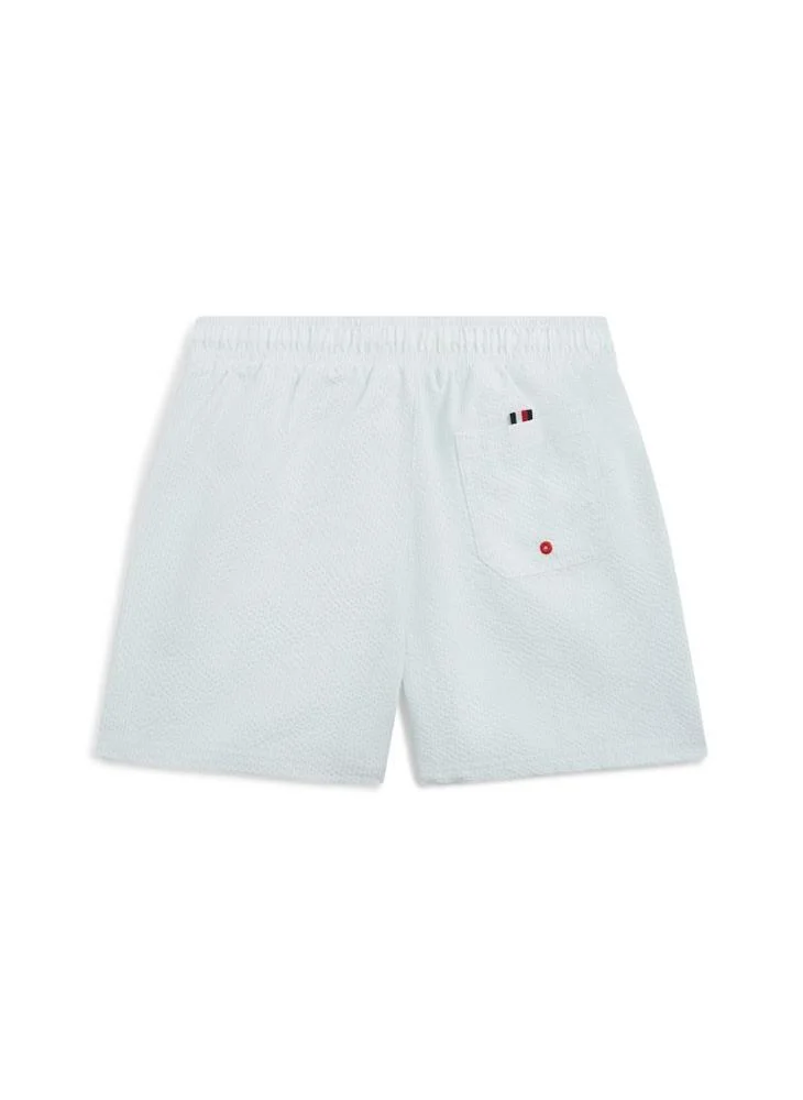 Tommy Hilfiger Sail Blue / Ecru Original Ithaca Mid Length Swim Shorts for Men | Best Price UAE