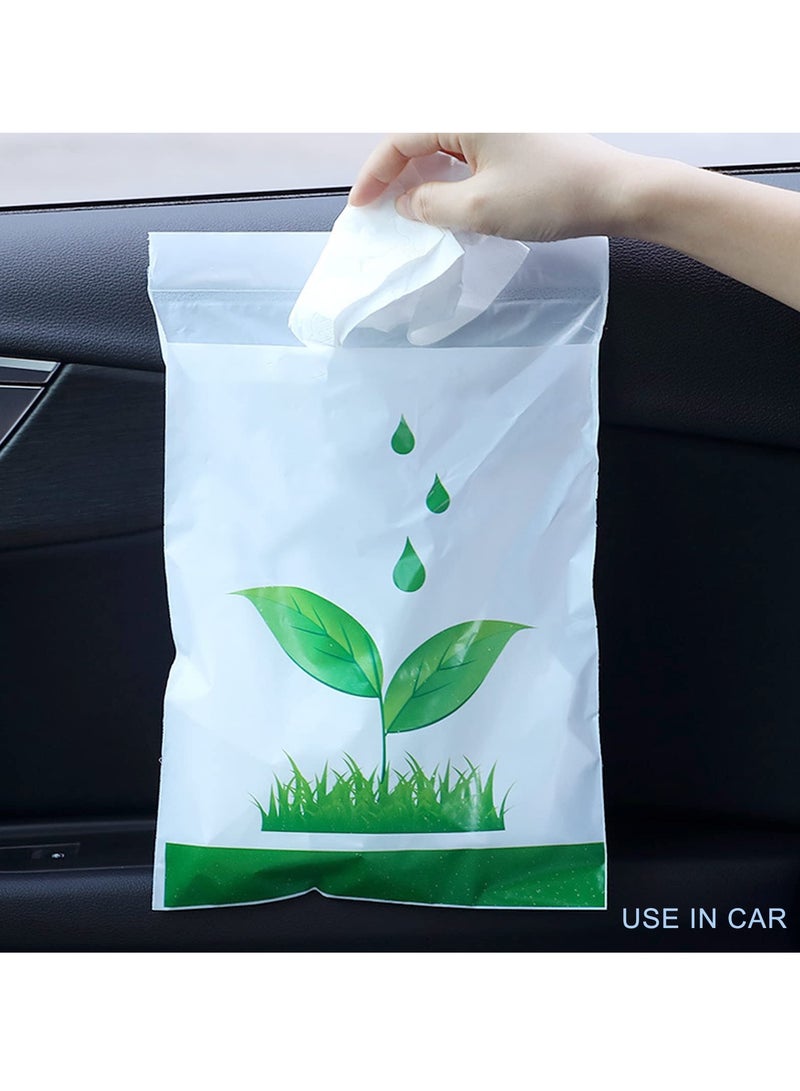 SYOSI Disposable Car Trash Bags 100 Pcs Self Adhesive Garbage Bags Portable Leak Proof Stick on Trash Vomit Bag for Car (12.6 x 8.3 inch) - Image 5