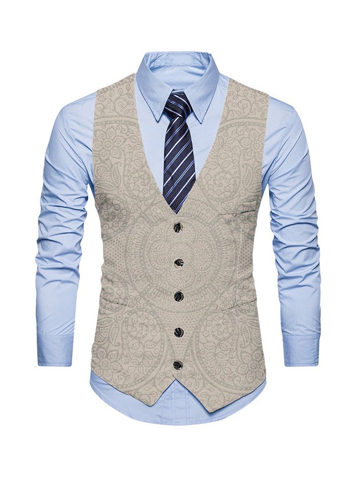 KUYING New Fashionable Personalized Printed Men's Suit Vest  - Image 1
