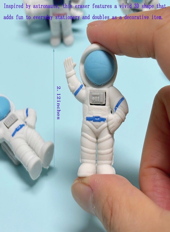 Jsehchya 21PCS Mini 3D Space Astronaut Themed Erasers for Kids Bulk,Fun Cute Outer Back to School Party Gifts Valentine's Day Gifts (3D Astronaut erasers) - Image 2