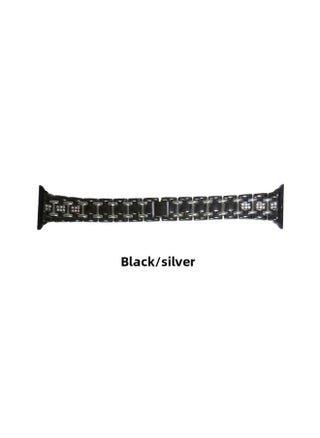 Applicable To IWatch8 Smart For Apple Watch S7 Strap For Apple Three Beads Diamond For Applewatch1-8 Generation Se-Color:Black + Silver 41/40/38MM - pzsku/ZF07DE6DA1CD985C98827Z/45/1746211206/427f8dfc-02ff-41d1-9310-9bde90579f4a