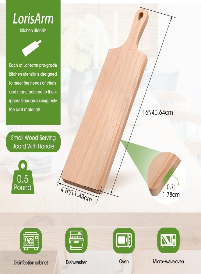 LorisArm Small Rubber Wood Cutting Board with handle, 16" X 4.5" Long Wooden Charcuterie Board for Bread, Meat, Fruits, Cheese Serving. - Image 5