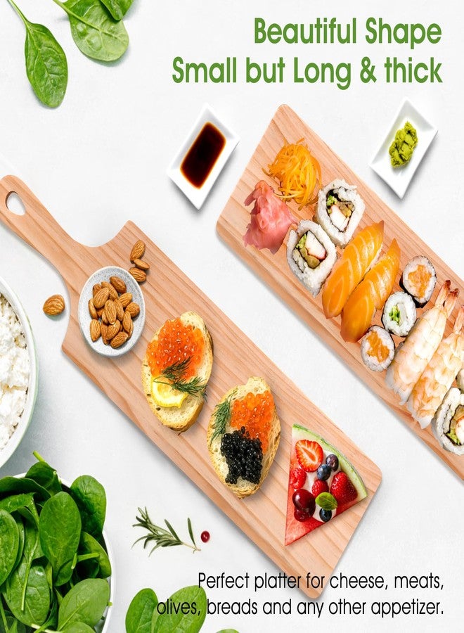 LorisArm Small Rubber Wood Cutting Board with handle, 16" X 4.5" Long Wooden Charcuterie Board for Bread, Meat, Fruits, Cheese Serving. - Image 3