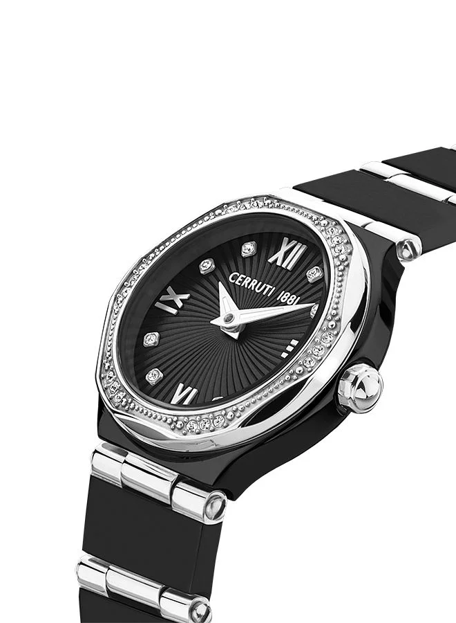 CERRUTI 1881 Rendinara 26mm Women's Quartz Watch With Black Stainless Steel Bracelet