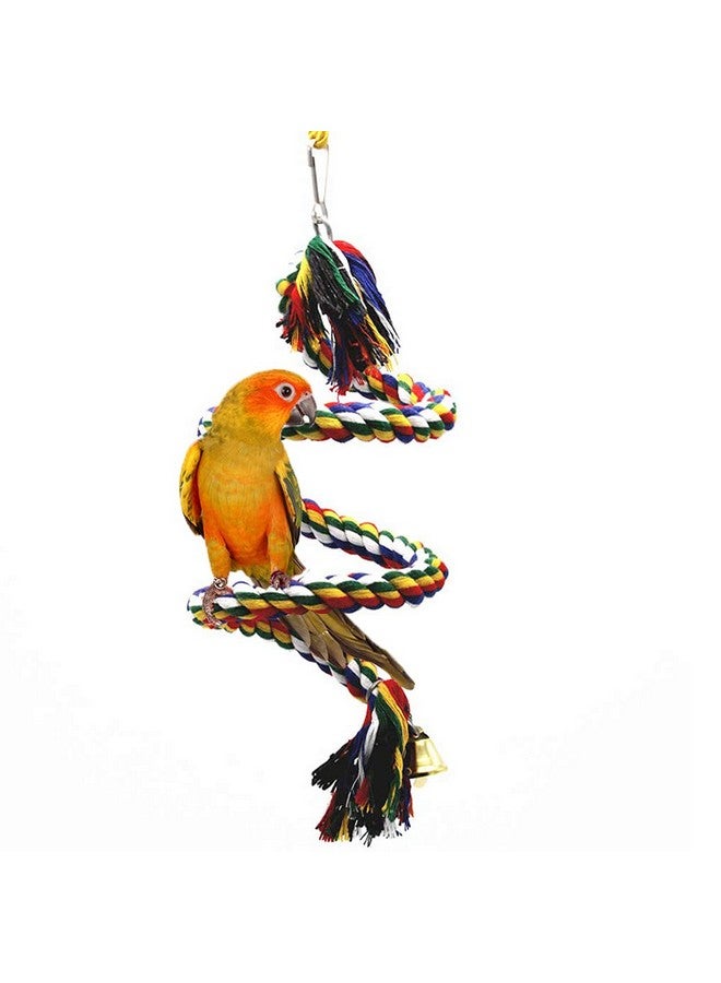 Futurekart Parrot Bird Toys Natural Colorful Rope Bungee Climbing Ropes Swing Chewing Toys - Lengh 1M - Image 1