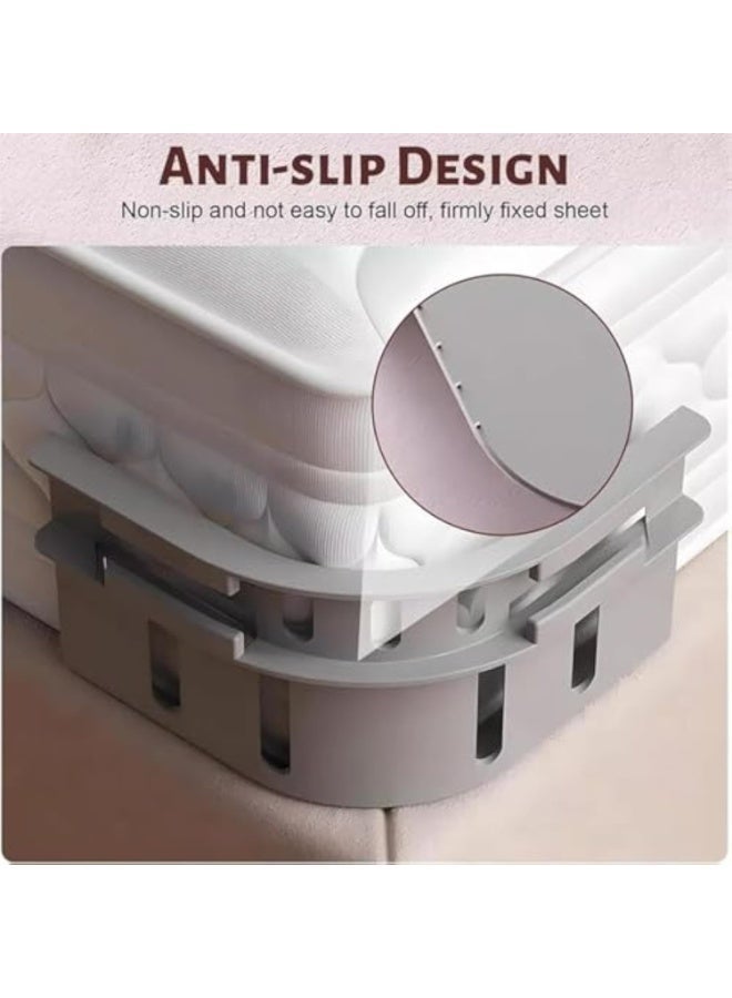 Bed Sheet Holder Strips - Secure Fit for Mattress, No More Slipping or Wrinkles - Adjustable Elastic Straps with Strong Grip for All Bed Sizes (4-Pack) (White) - Image 4