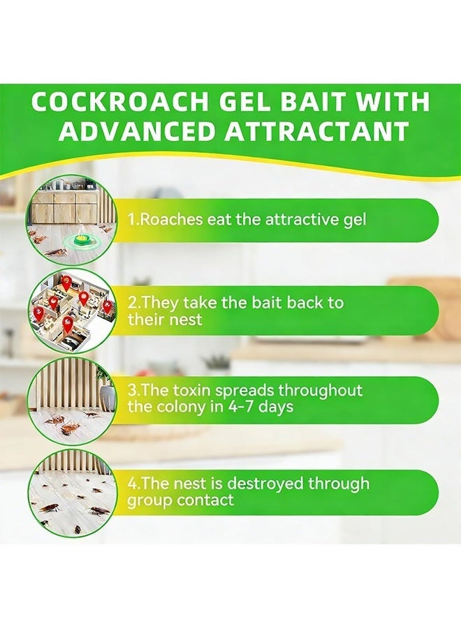 JUE FISH Quick Catch Roach Ace Bait Station, Quick Acting Cockroach Killer Bait Traps, Child-Resistant Stations, Odorless No Mess Nest Destroying Cockroach Control for Home Kitchen Bathroom 16 Pieces - Image 4